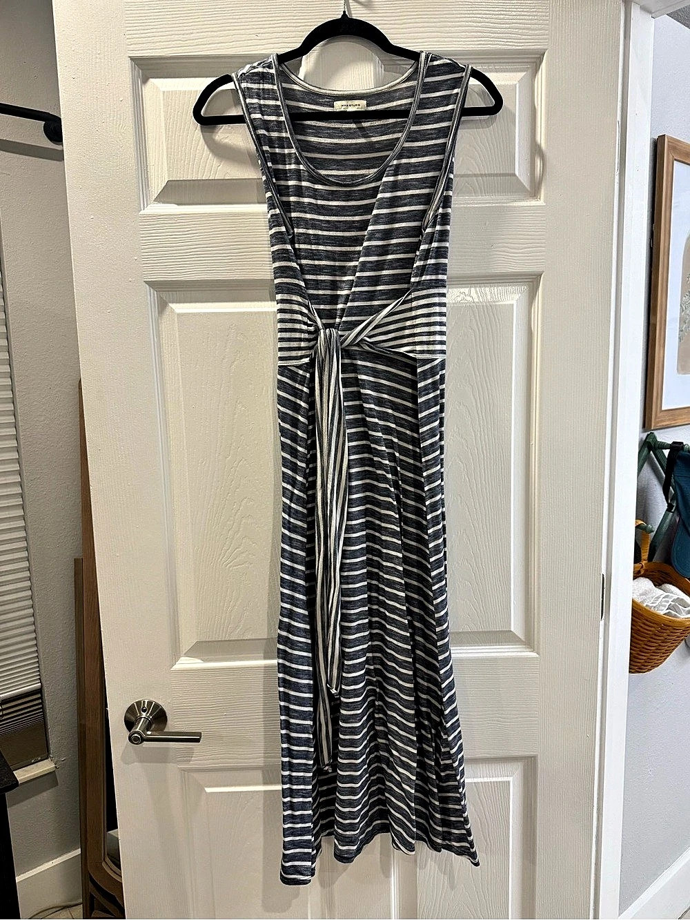 Max Studio Striped Maxi Dress in Blue & White Size Medium